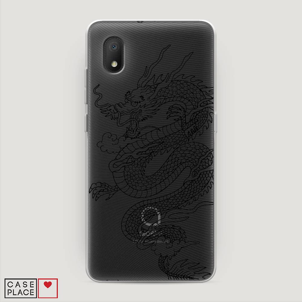 

Чехол на Alcatel 1A/1B (2020) "Большой китайский дракон", Черный;серый, 171150-1