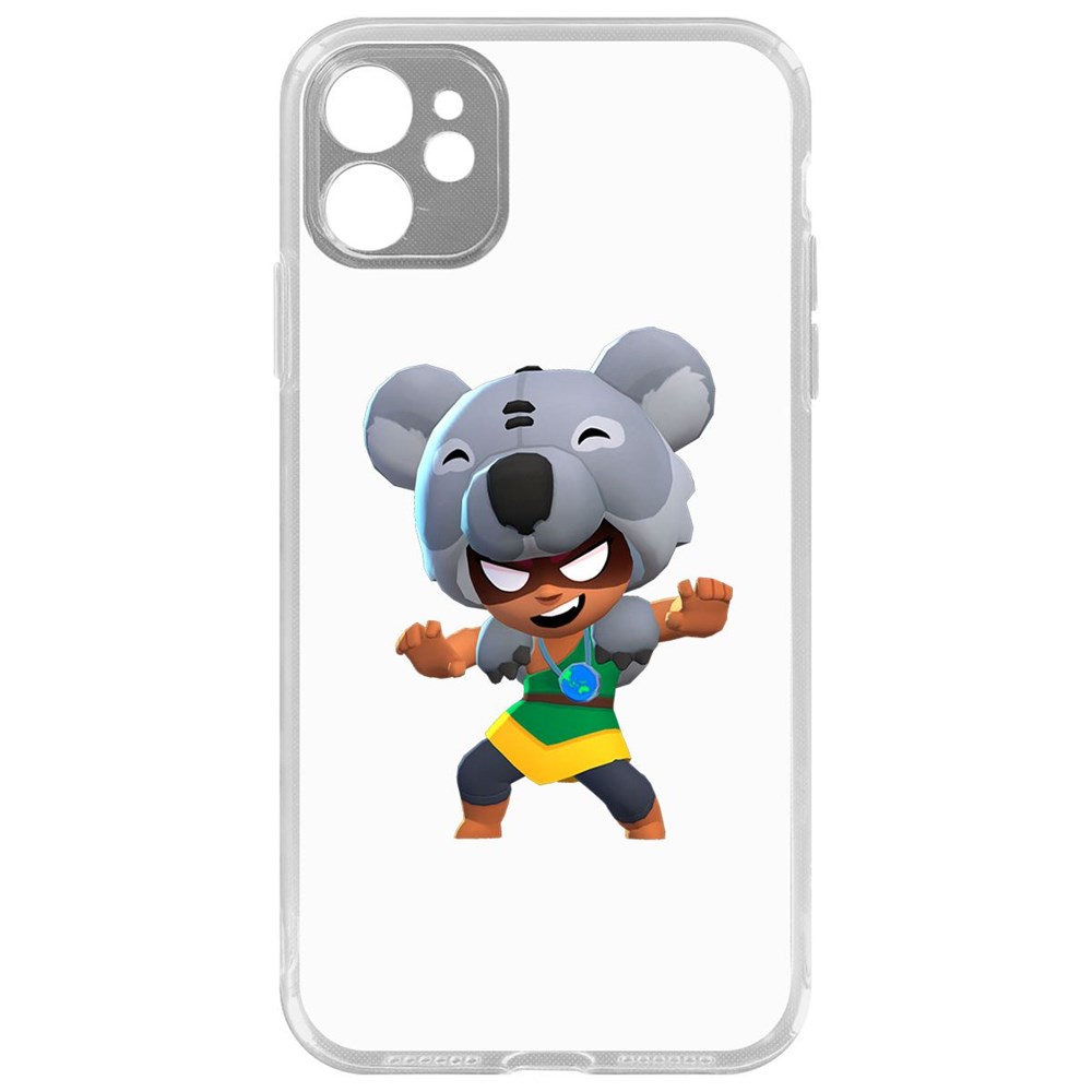 

Чехол-накладка Krutoff Clear Case Brawl Stars-Нита Коала для iPhone 11 с защитой камеры