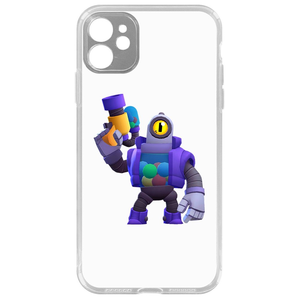 

Чехол-накладка Krutoff Clear Case Brawl Stars-Рико для iPhone 11 с защитой камеры