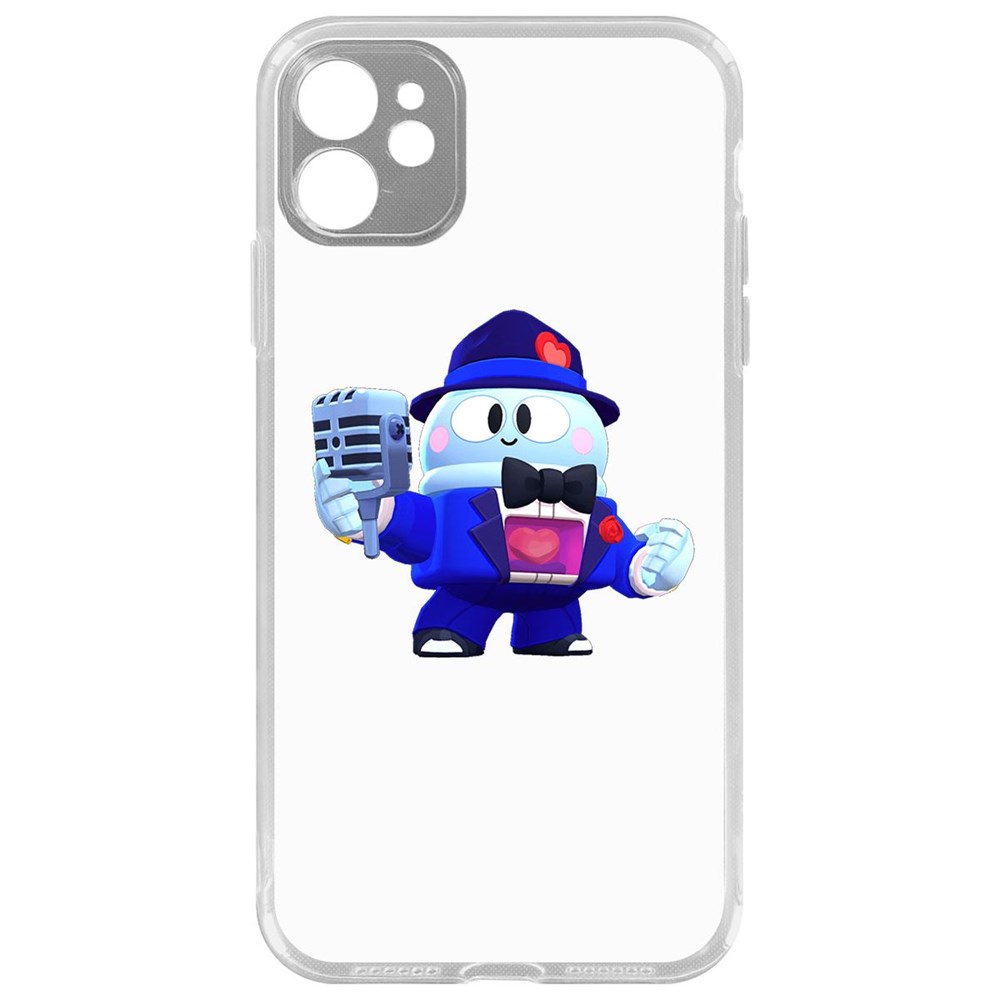 

Чехол-накладка Krutoff Clear Case Brawl Stars-Стильный Лу для iPhone 11 с защитой камеры, Прозрачный