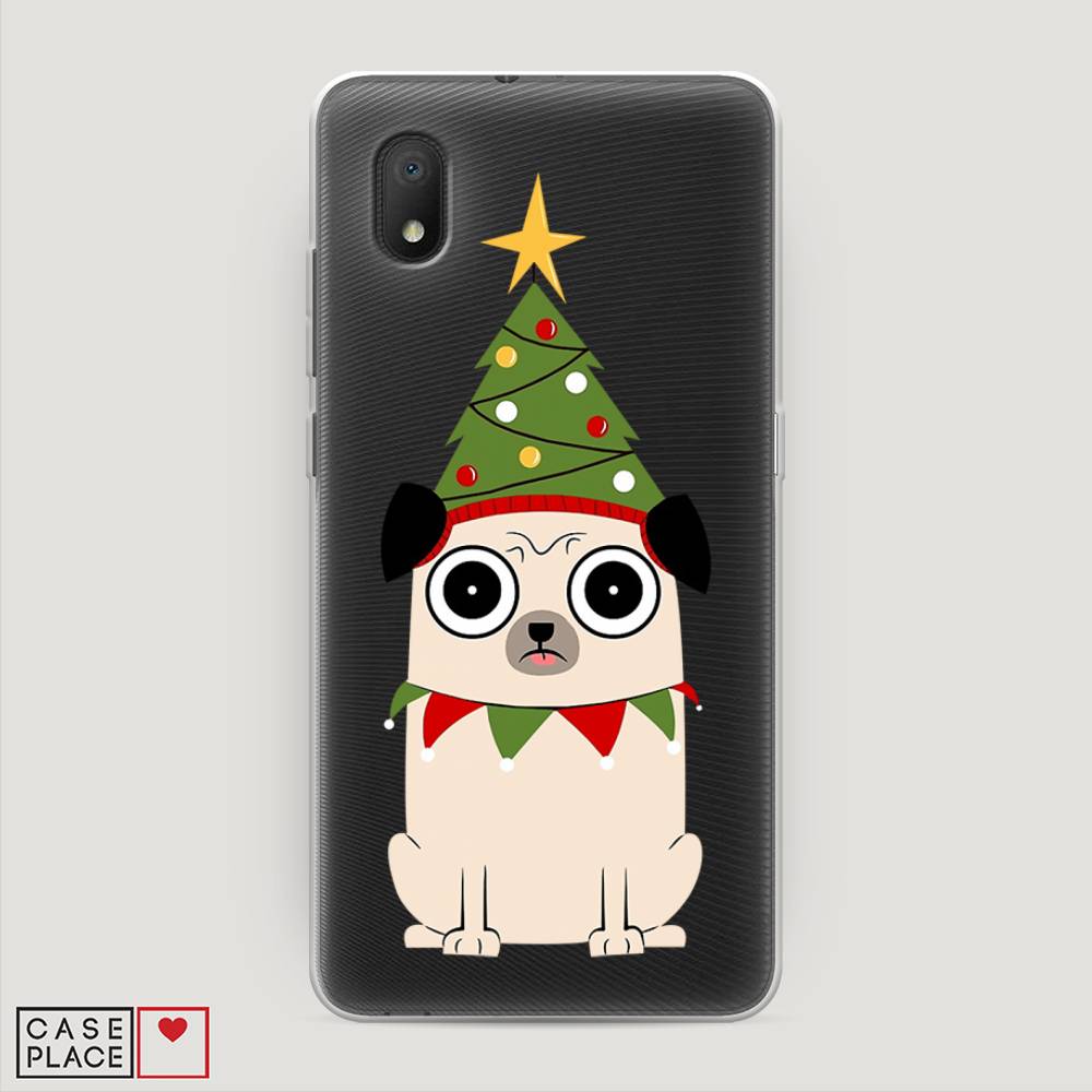 

Чехол на Alcatel 1A/1B (2020) "Собачка с ёлочкой", Бежевый;красный;зеленый, 171150-1