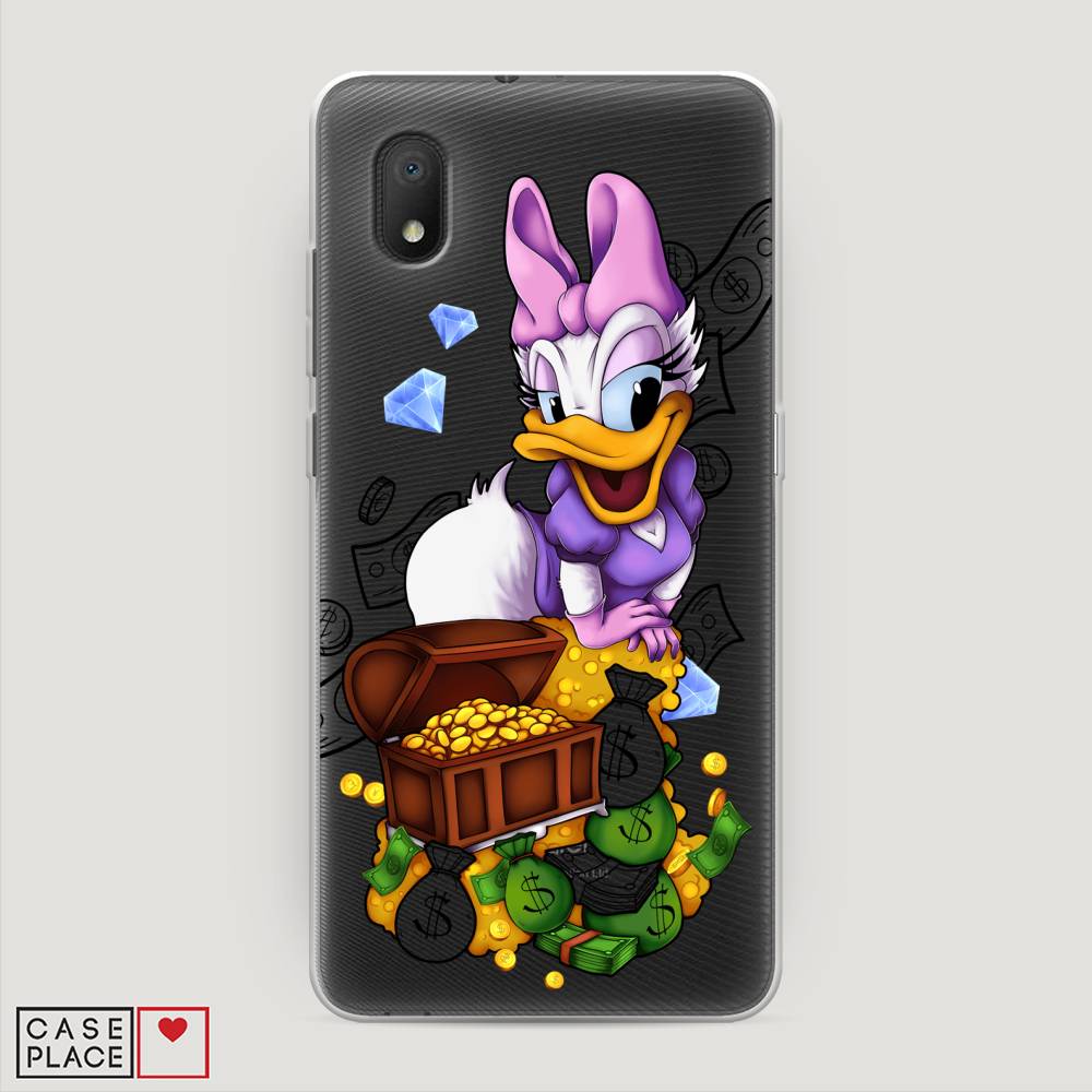 

Чехол на Alcatel 1A/1B (2020) "Rich Daisy Duck", Коричневый;белый;фиолетовый, 171150-6