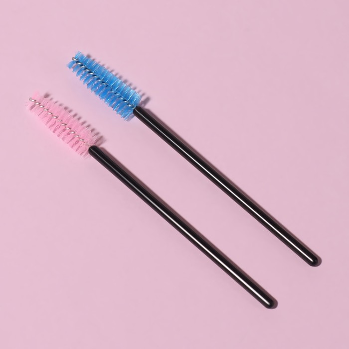 

Набор щёточек для ресниц, 9,6 см, 2 шт, цвет чёрный/розовый/синий
