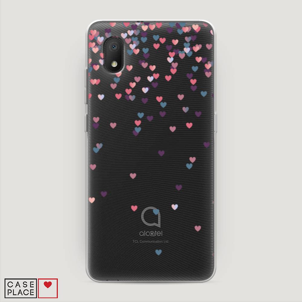 

Чехол на Alcatel 1A/1B (2020) "Посыпка сердечки", Розовый;фиолетовый, 171150-3