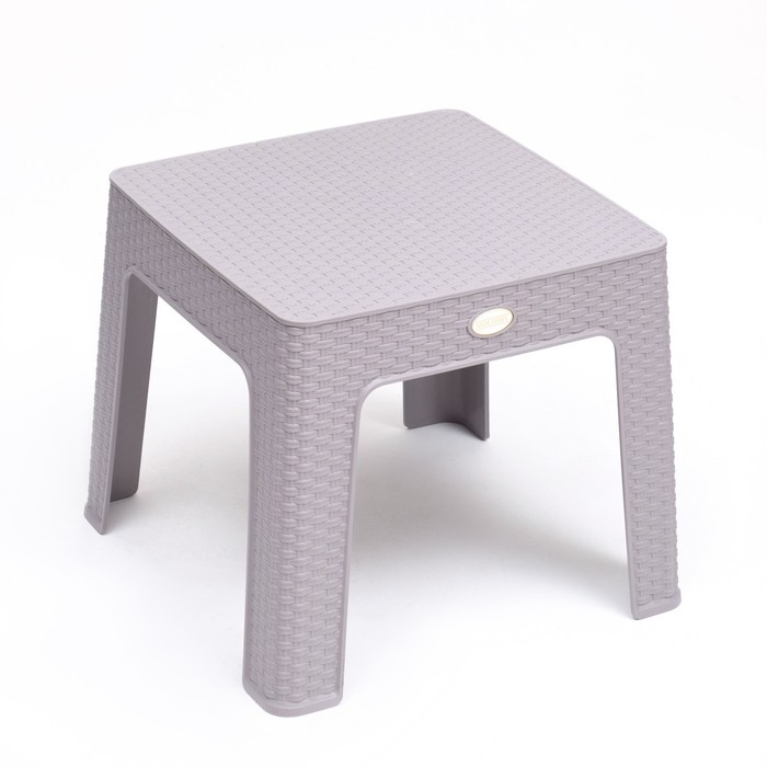фото Кофейный столик "ротанг" 44 х 44 х 41 см, серый nobrand