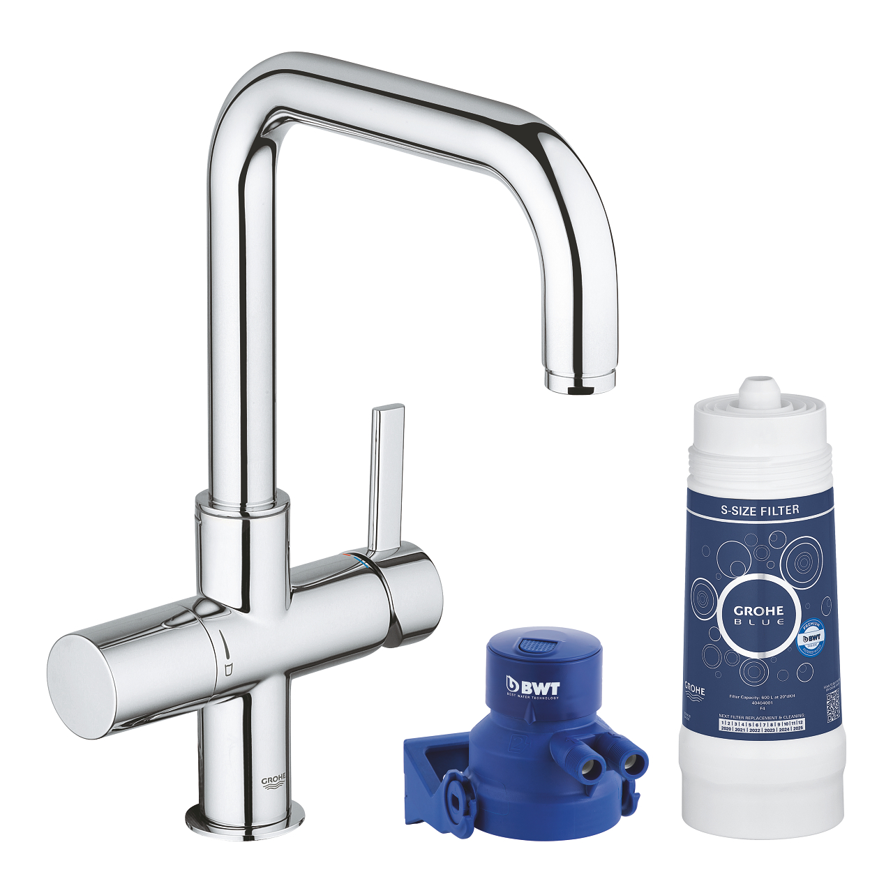 

Смеситель для кухни Grohe Blue Pure c фильтром 120438 хром