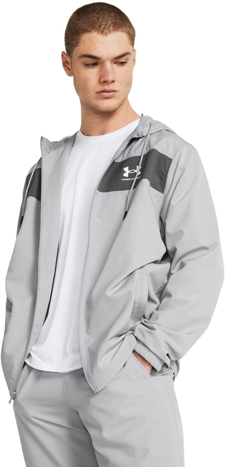 Ветровка мужская Under Armour UA Sportstyle Windbreaker серая 3XL