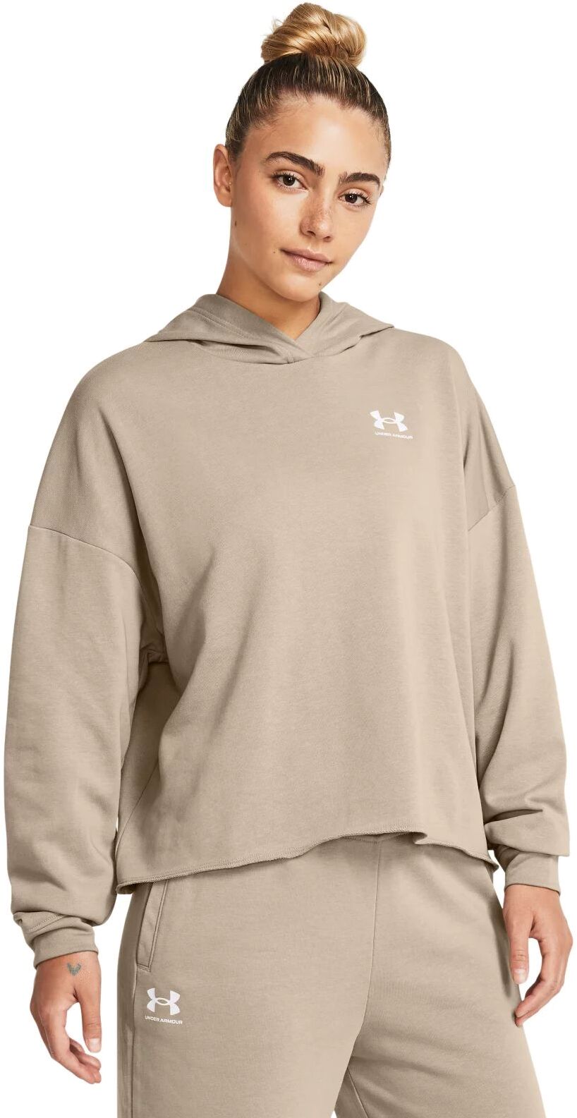 Худи женское Under Armour UA Rival Terry OS Hoodie бежевое 2XL 5999₽