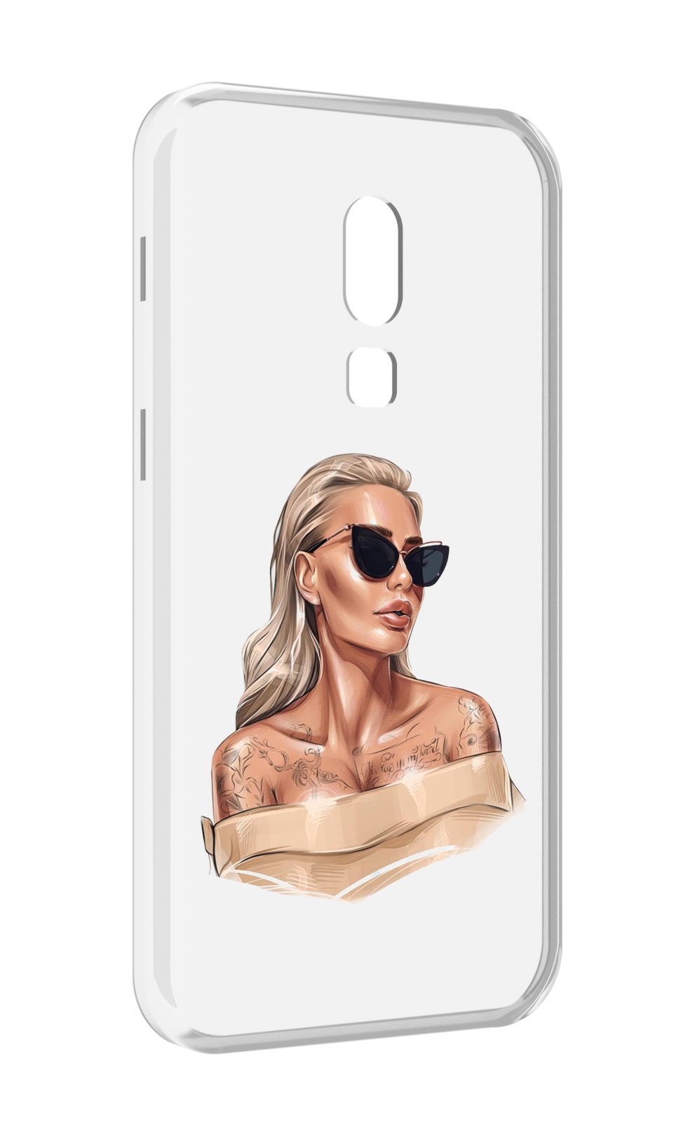 Чехол MyPads блондинка-в-очках женский для Meizu V8