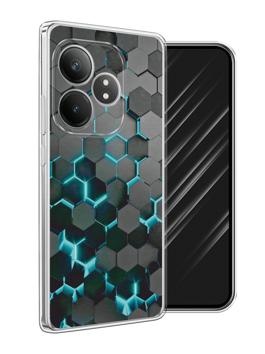

Чехол Awog на Realme GT Neo 6 SE "Соты бирюзовые", Черный;бирюзовый;синий, 2516850-1