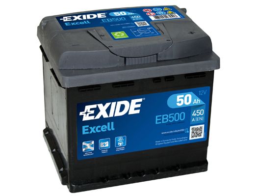 Exide Eb500 Excell Аккумуляторная Батарея 19.5/17.9 Евро 50Ah 450A 207/175/190