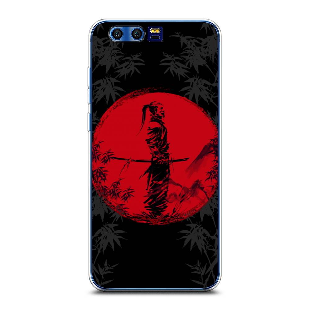 

Чехол на Honor 9 "Самурай на красном фоне", Черный;красный;серый, 62450-4