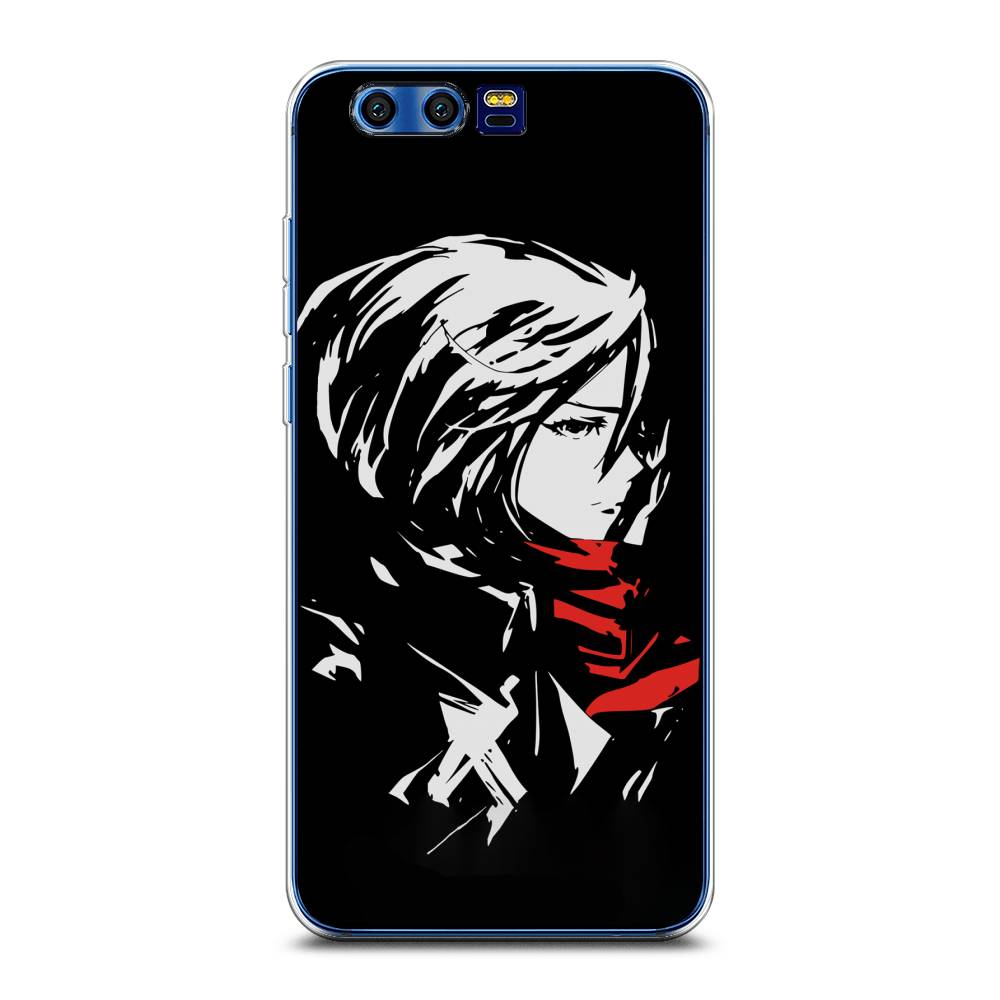 

Чехол на Honor 9 "Микаса минимализм", Черный;серый;красный, 62450-4