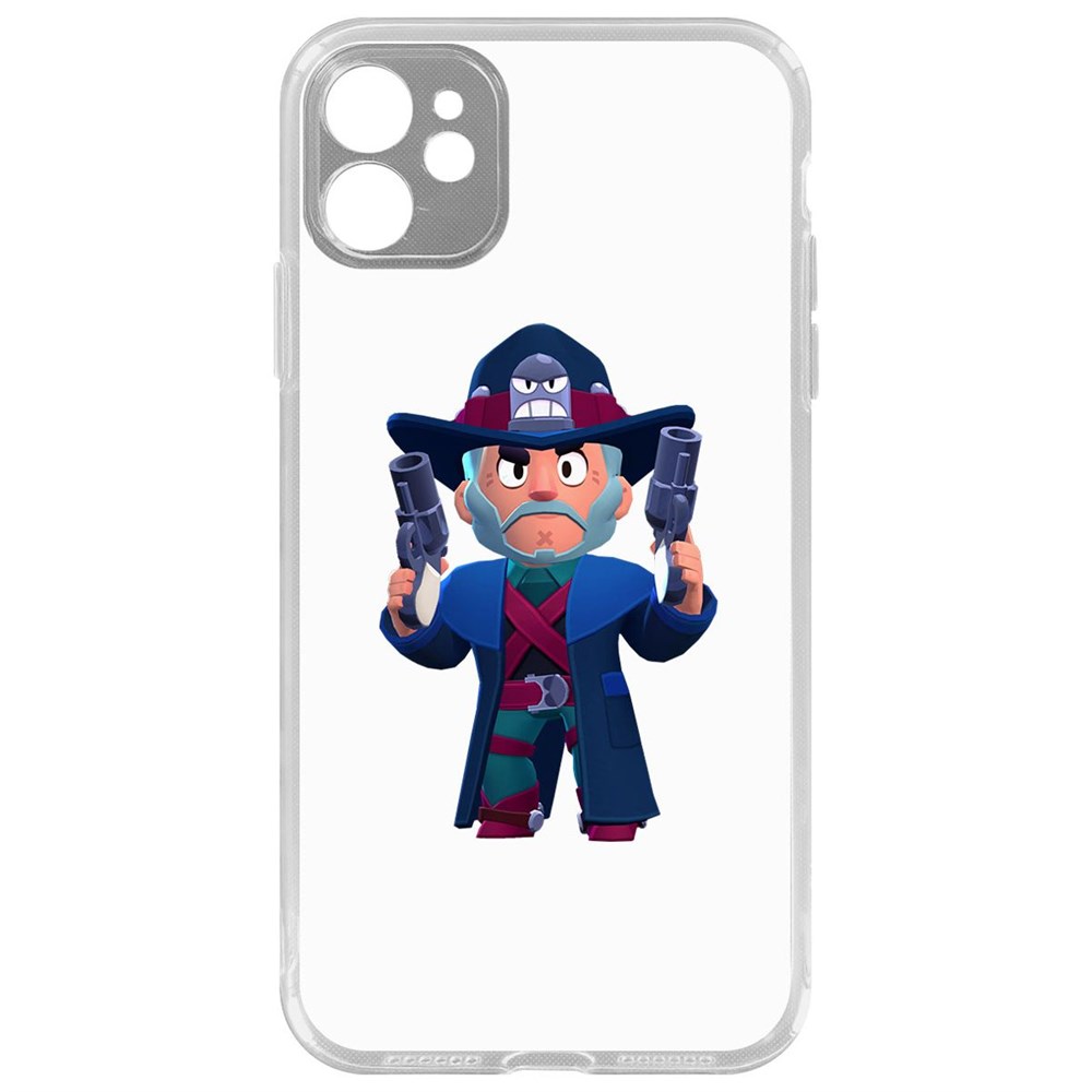 

Чехол-накладка Krutoff Clear Case Brawl Stars-Стрелок Кольт для iPhone 11 с защитой камеры