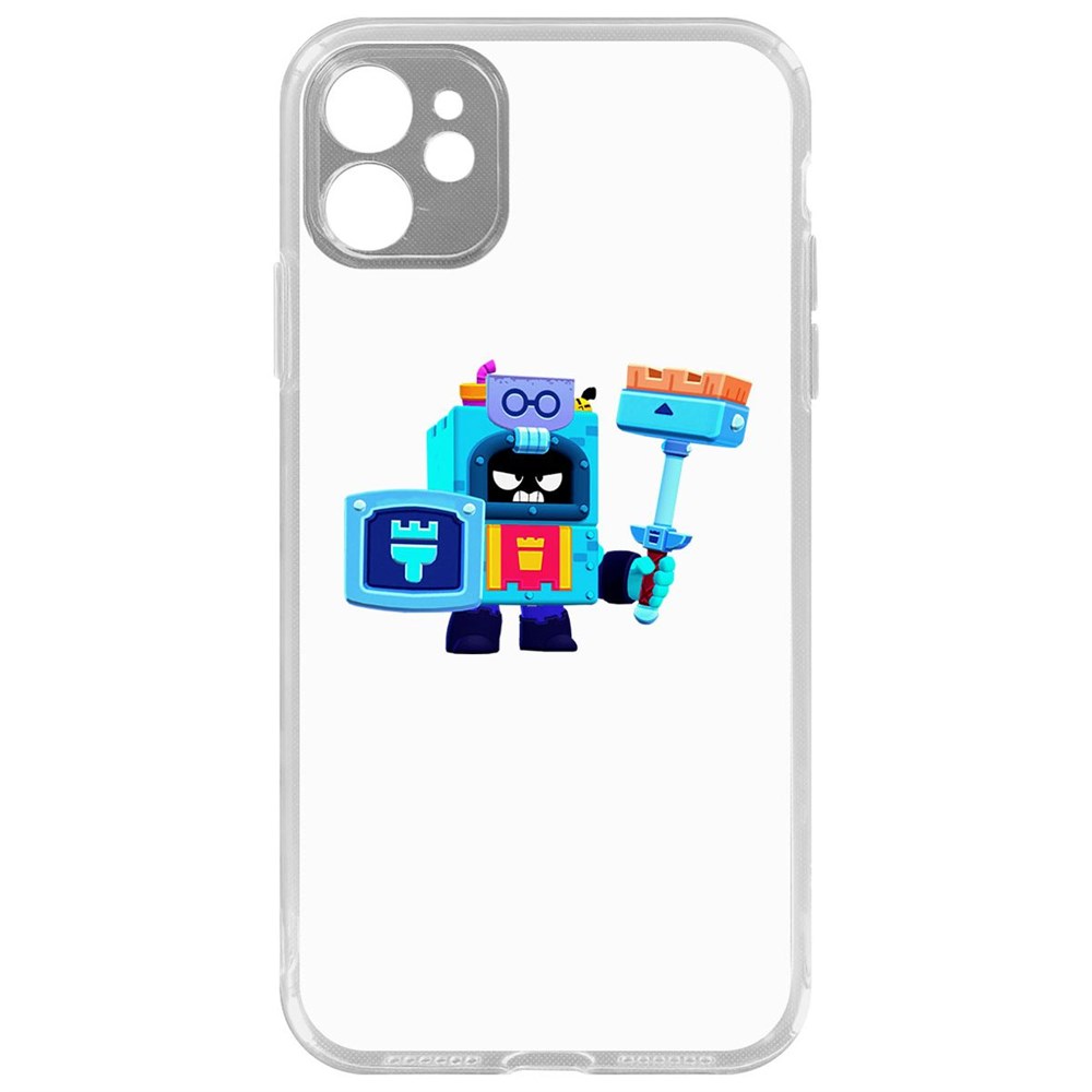 

Чехол-накладка Krutoff Clear Case Brawl Stars-Эш для iPhone 11 с защитой камеры