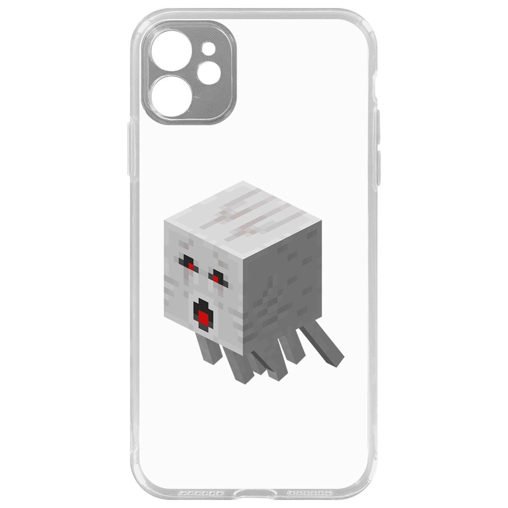 

Чехол-накладка Krutoff Clear Case Minecraft-Гаст для iPhone 11 с защитой камеры, Прозрачный
