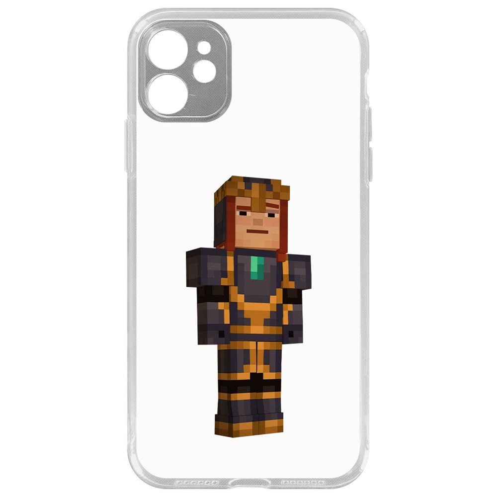 

Чехол-накладка Krutoff Clear Case Minecraft-Петра для iPhone 11 с защитой камеры