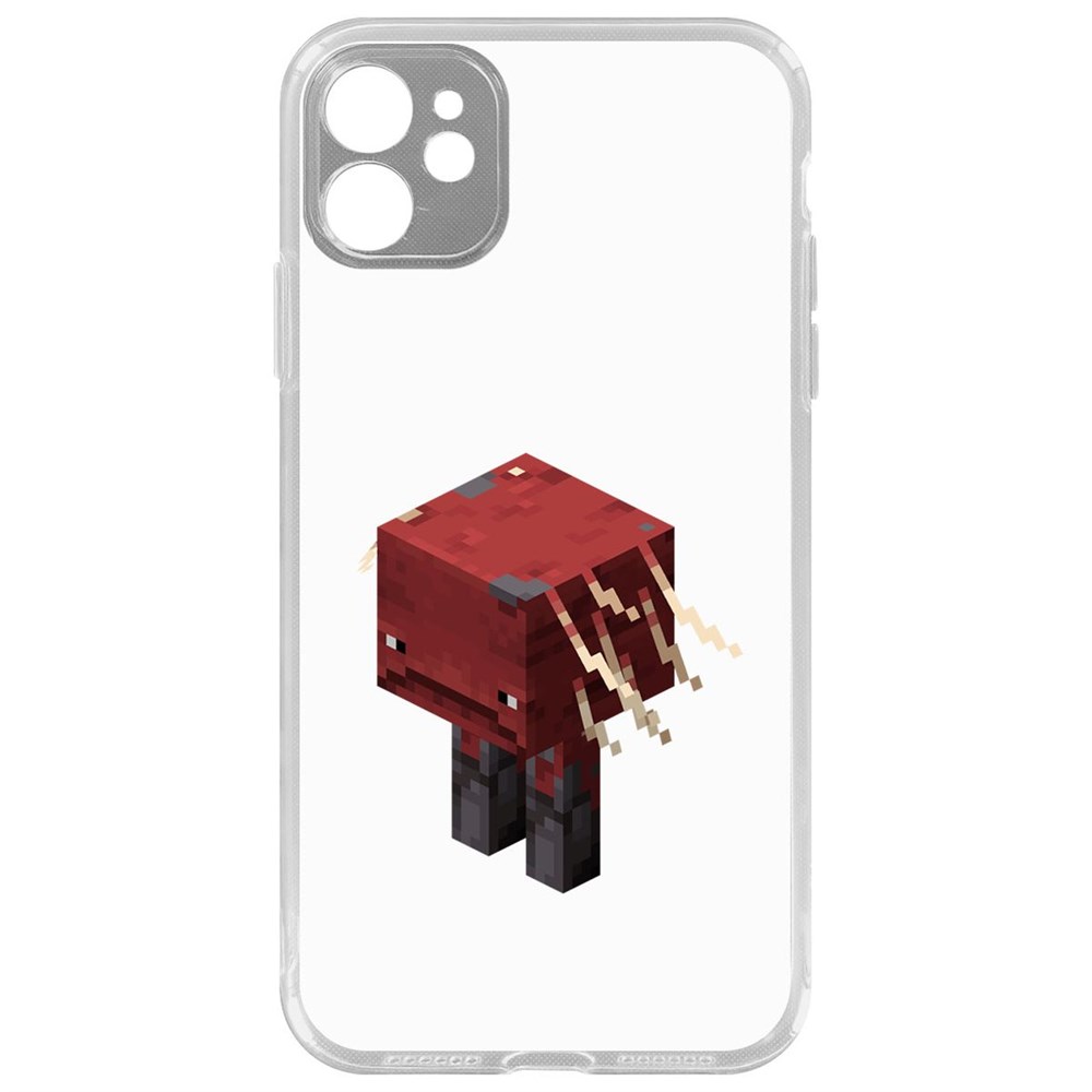 

Чехол-накладка Krutoff Clear Case Minecraft-Страйдер для iPhone 11 с защитой камеры, Прозрачный