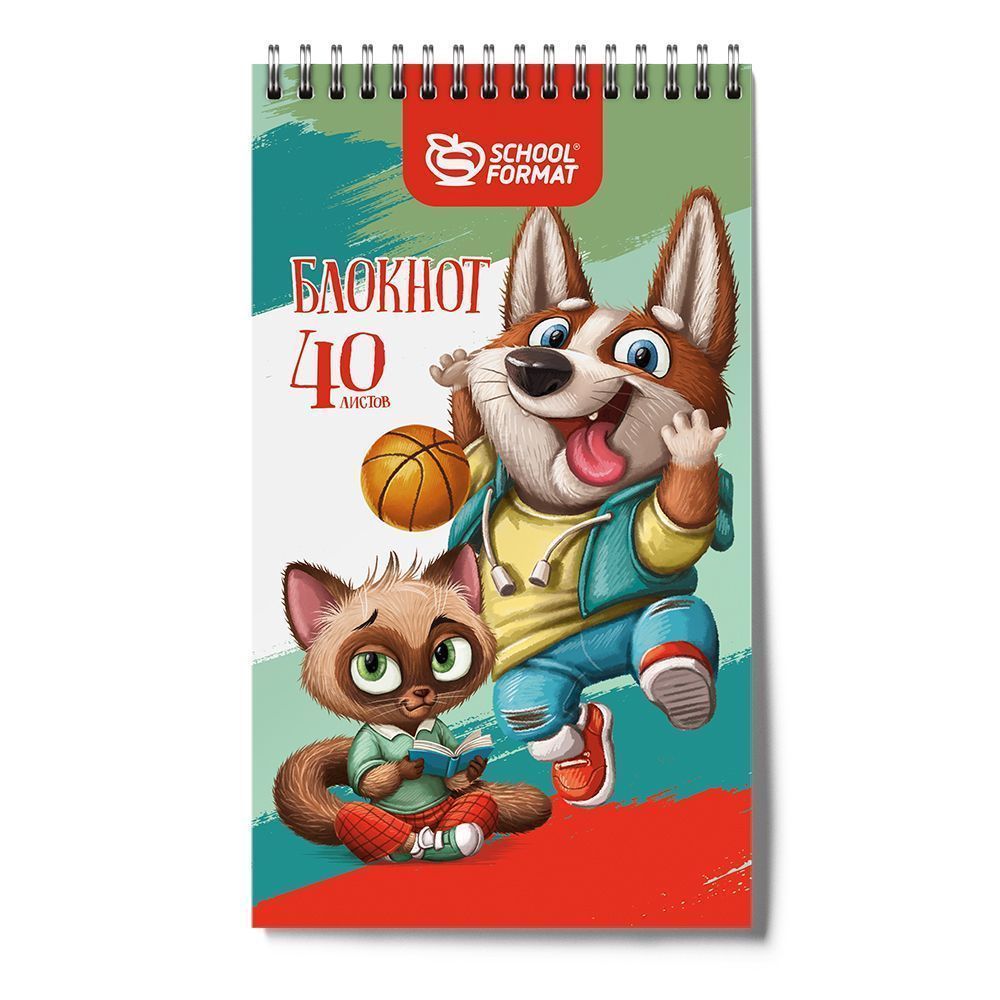 

Блокнот Schoolformat веселые зверята, клетка, А7, 40 л