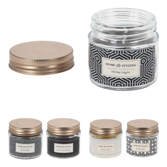 

Свеча ароматическая в банке Home Collection Black & Gold 6,2x5,5 см в ассортименте