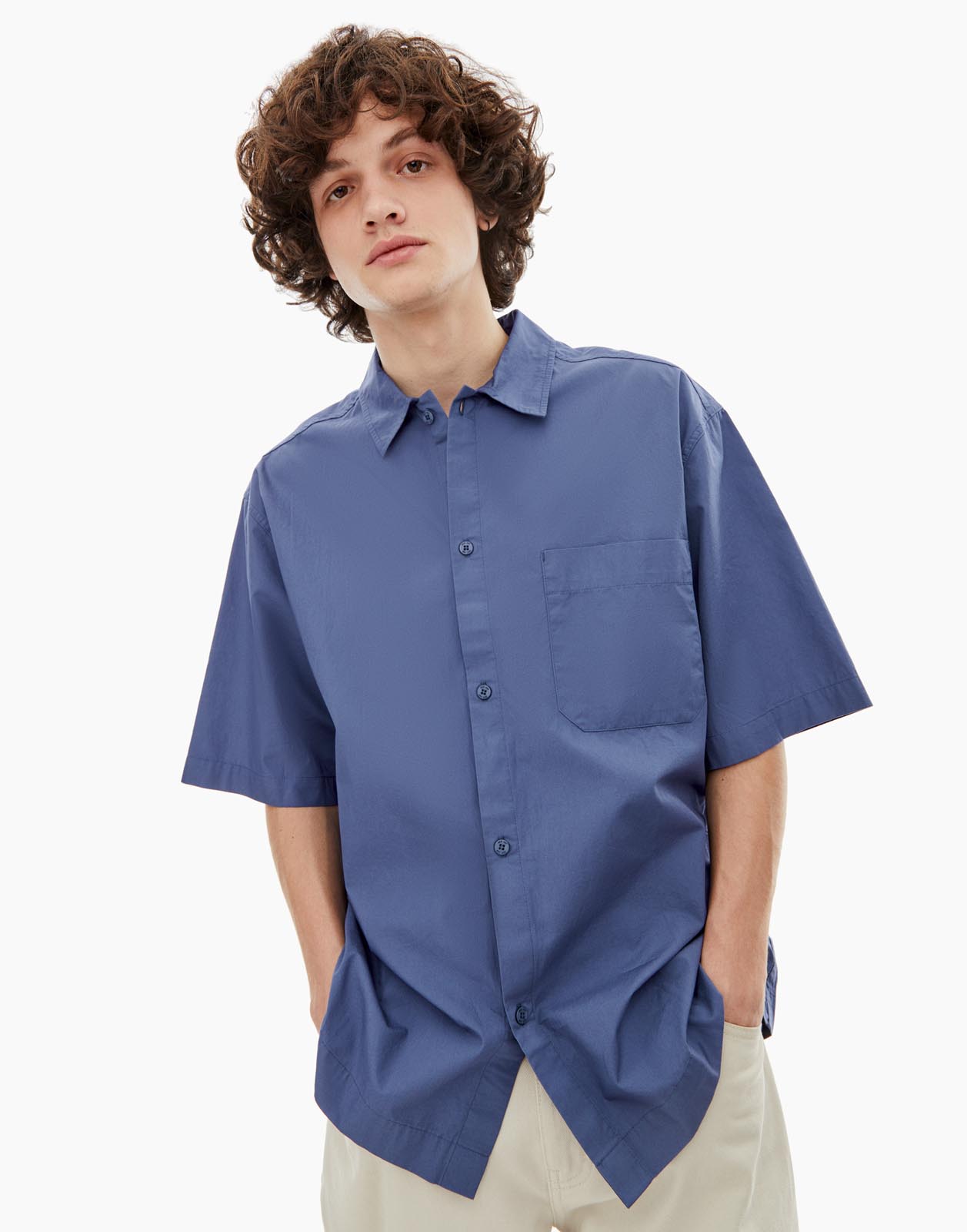 

Рубашка мужская Gloria Jeans BWT001305 синяя L, Синий, BWT001305