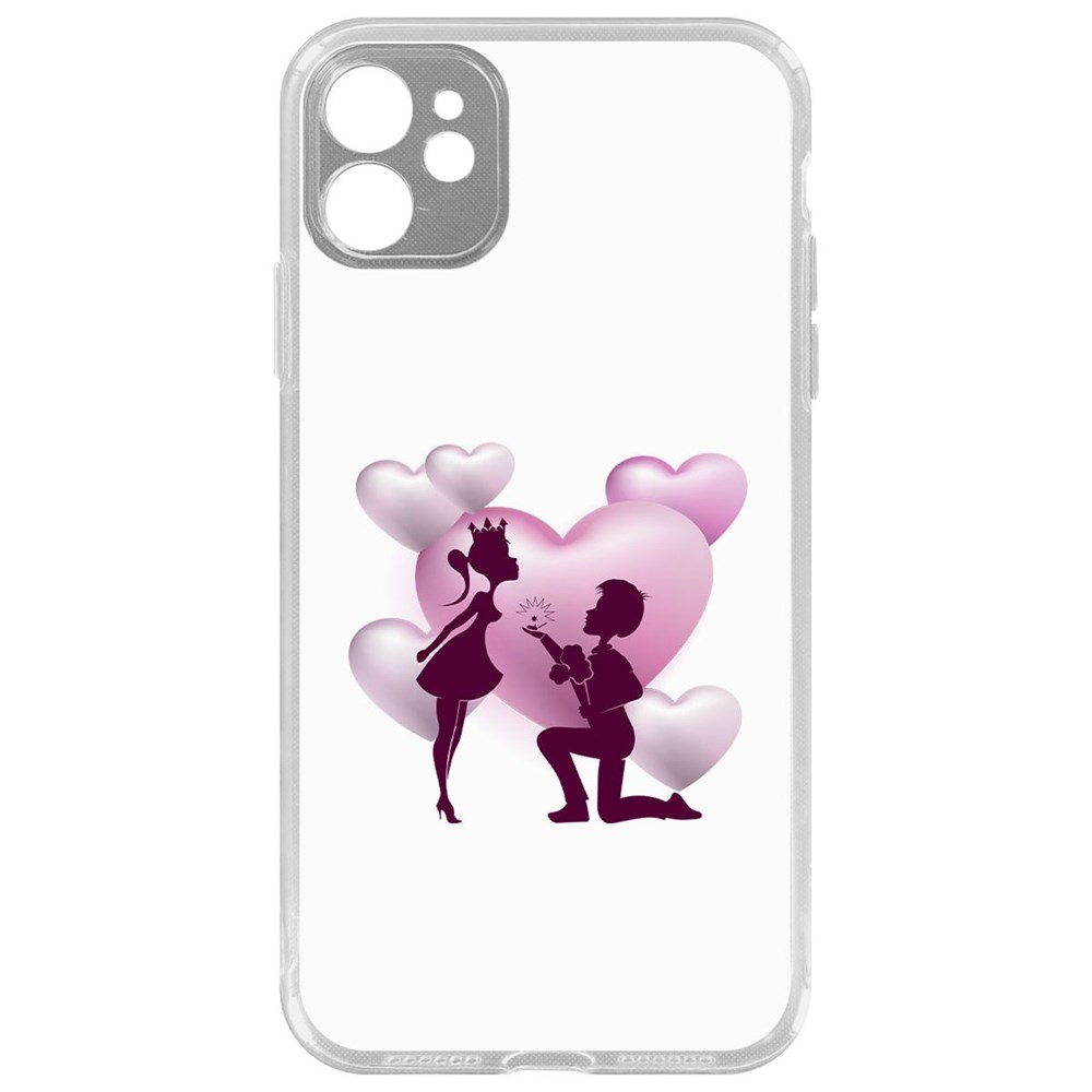 

Чехол-накладка Krutoff Clear Case Будь моей для iPhone 11 с защитой камеры, Прозрачный