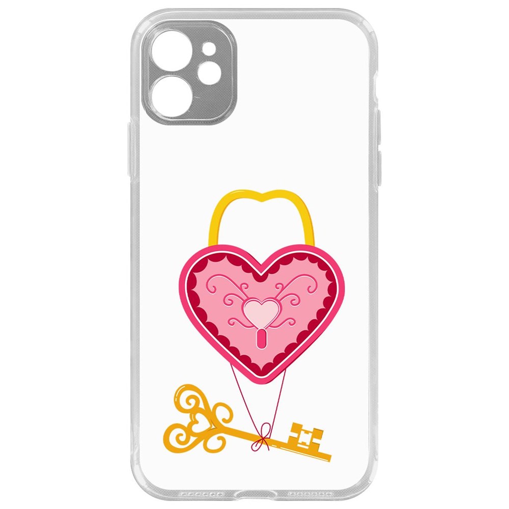 

Чехол-накладка Krutoff Clear Case Ключ от сердца для iPhone 11 с защитой камеры