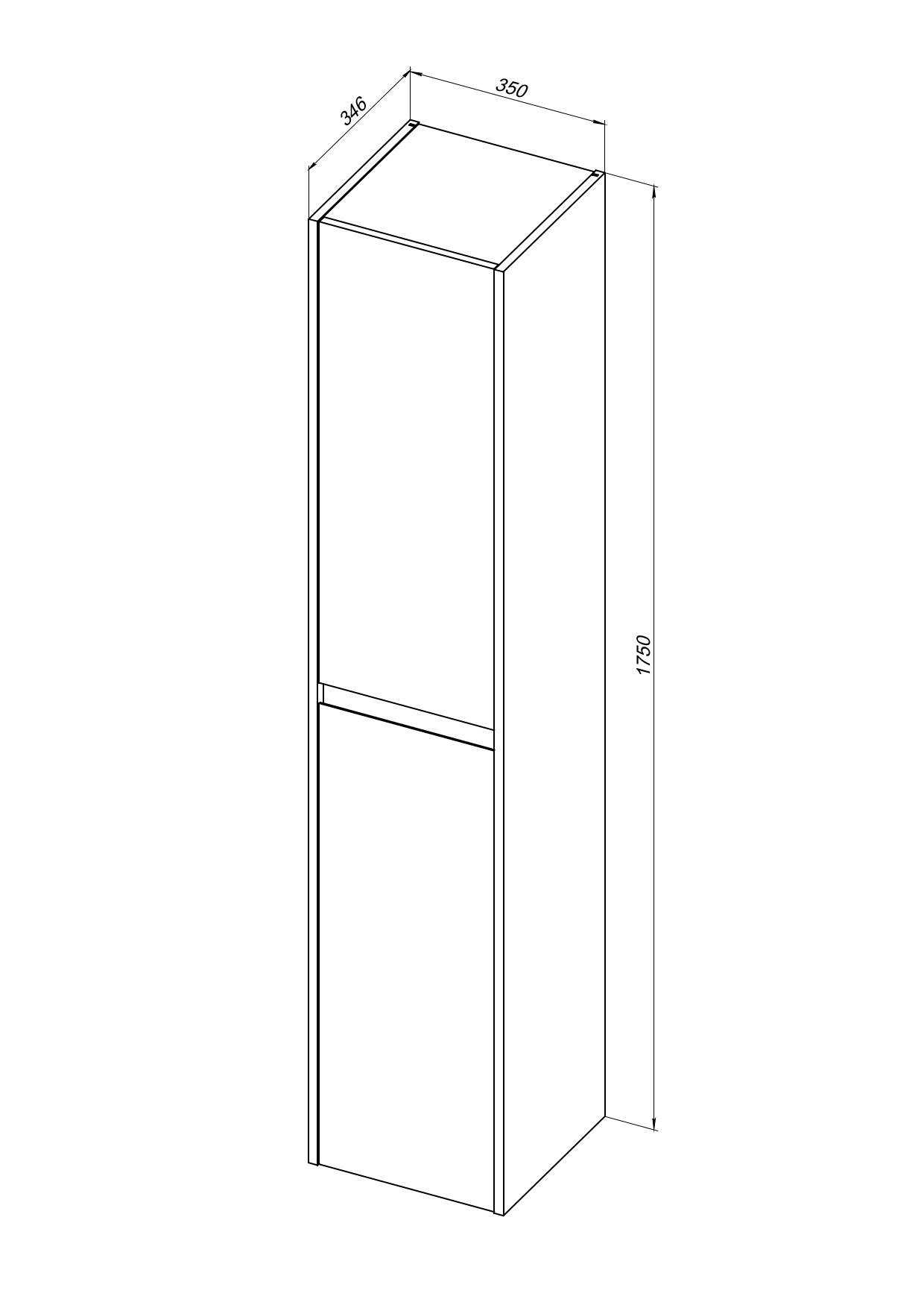 Пенал Aquanet Nova Lite 35 орех светлый 10857₽