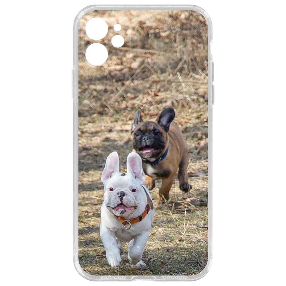 

Чехол-накладка Krutoff Clear Case Догонялки для iPhone 11 с защитой камеры, Прозрачный
