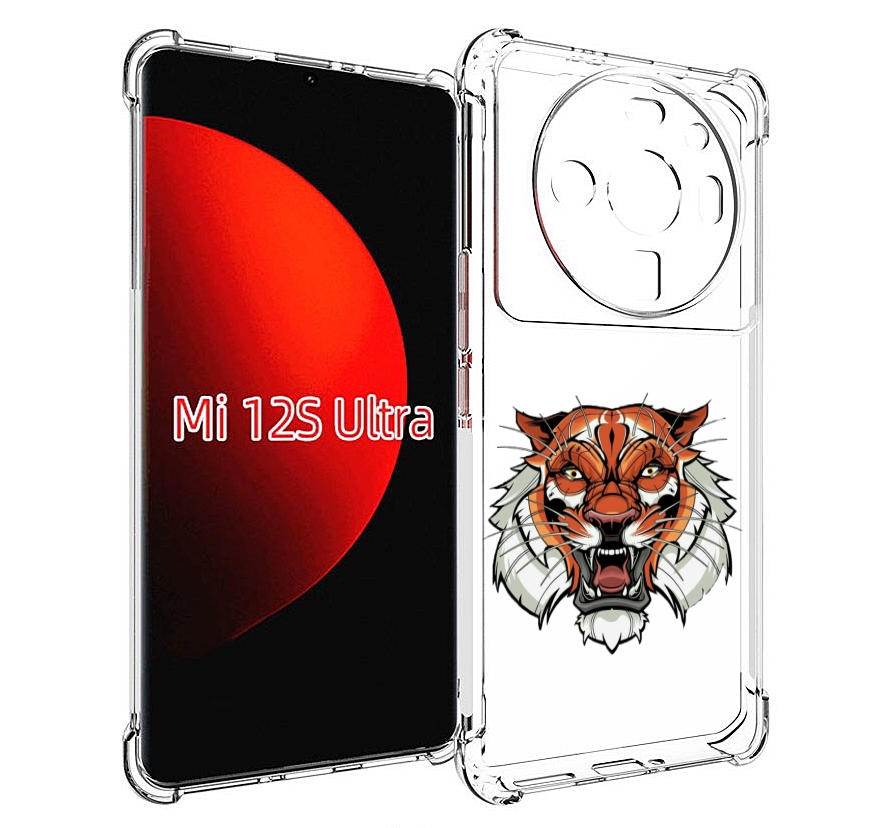 

Чехол MyPads оранжевый седой тигр для Xiaomi 12S Ultra, Прозрачный, Tocco