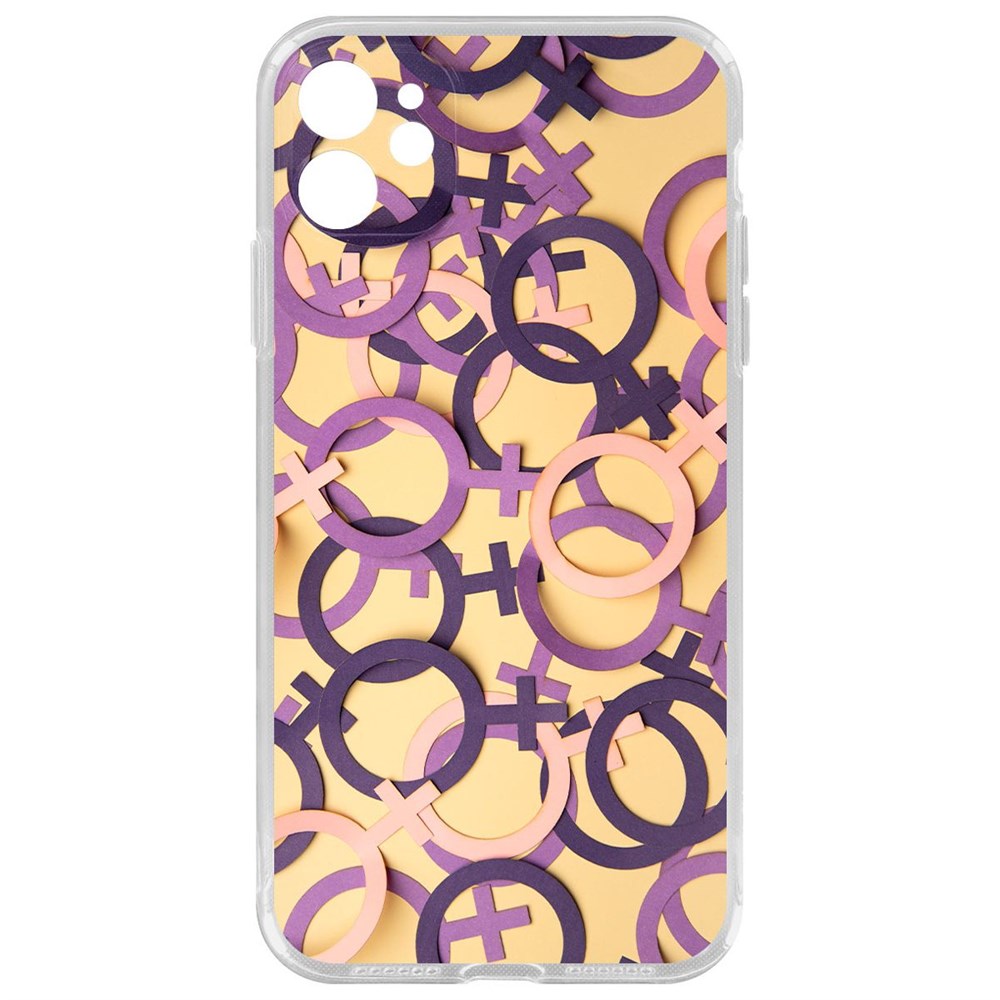 

Чехол-накладка Krutoff Clear Case Женское начало для iPhone 11 с защитой камеры, Прозрачный