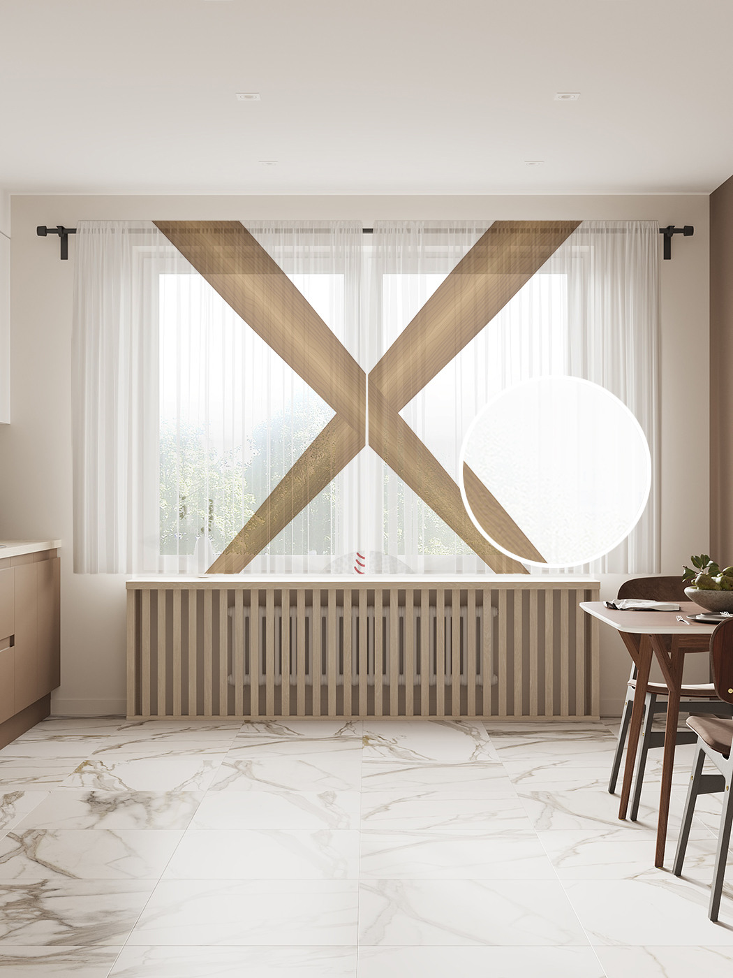 

Фототюль JoyArty "Крест из бит", 145x180 см (2 полотна со шторной лентой + 50 крючков), Крест из бит