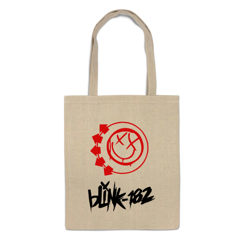 

Сумка-шоппер Printio Blink-182 red logo бежевая, Бежевый, Blink-182 red logo