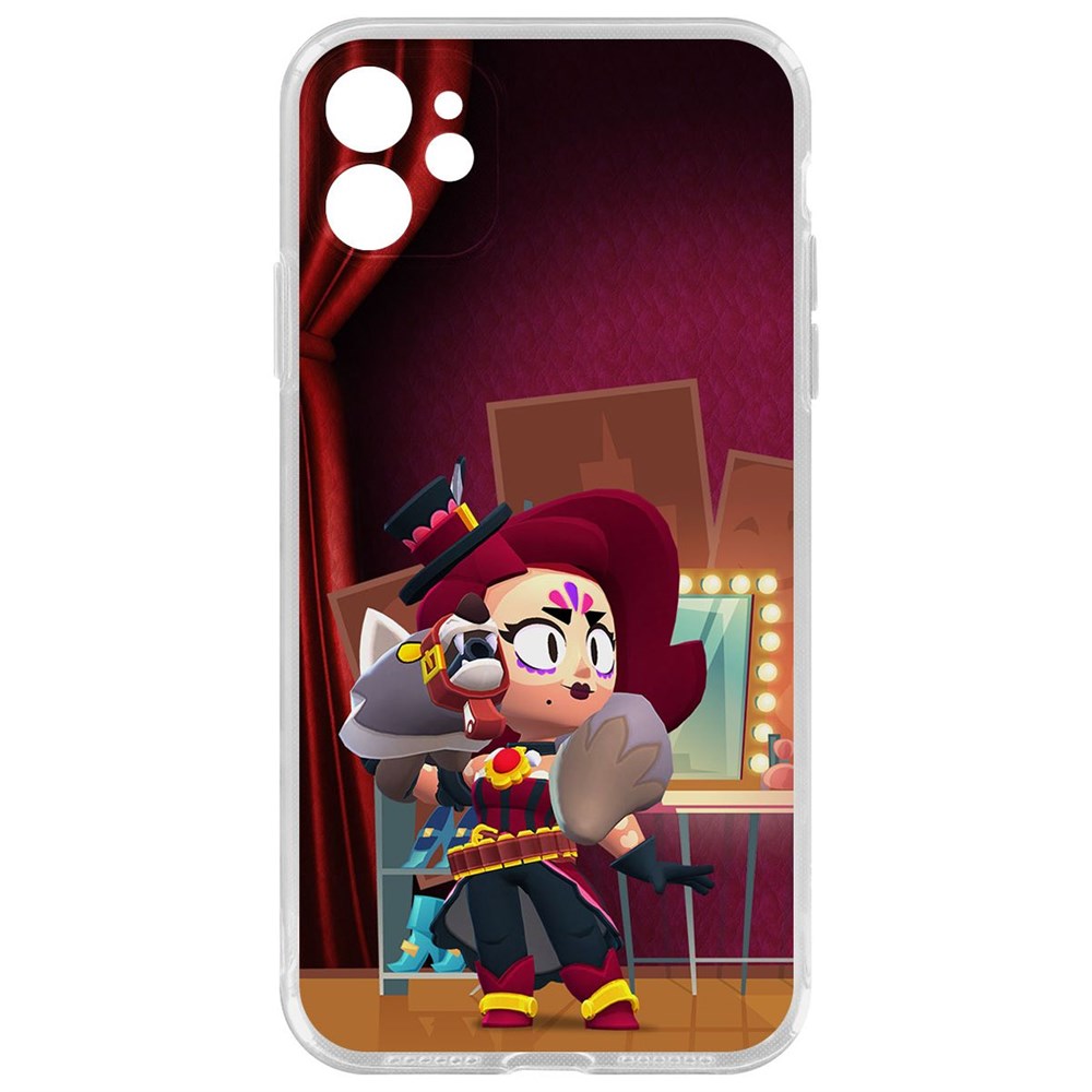 Чехол-накладка Krutoff Clear Case Brawl Stars-Лихая Лола для iPhone 11 с защитой камеры