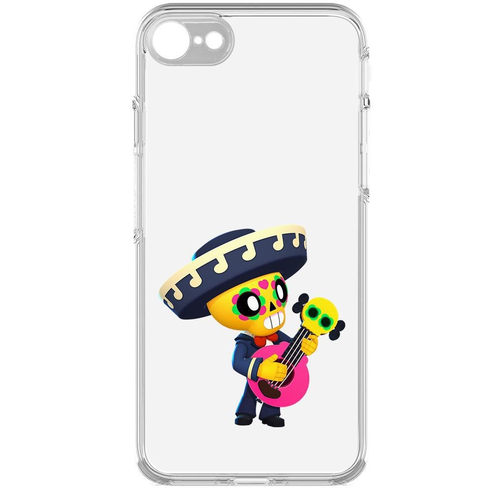 

Чехол-накладка Krutoff Clear Case Brawl Stars-Поко для iPhone 7/8/SE 2020 с защитой камеры, Прозрачный