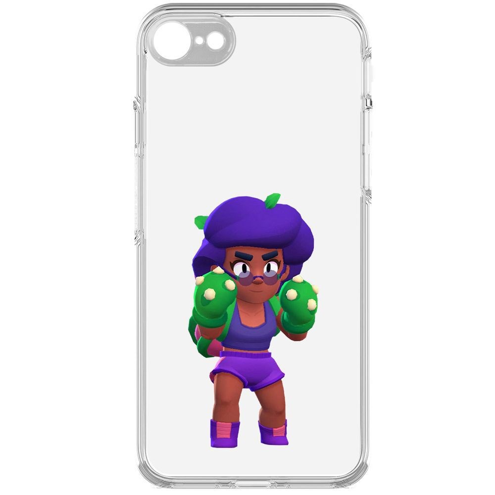 

Чехол-накладка Krutoff Clear Case Brawl Stars-Роза для iPhone 7/8/SE 2020 с защитой камеры