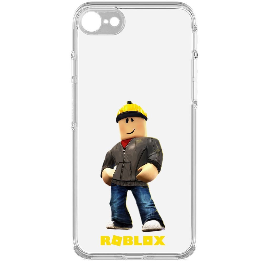 

Чехол-накладка Krutoff Clear Case Roblox-Строитель для iPhone 7/8/SE 2020 с защитой камеры, Прозрачный