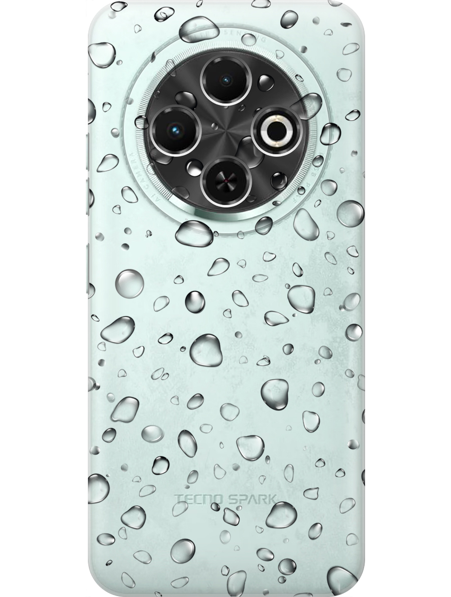 

Силиконовый чехол на Tecno Spark 30C с принтом "Дождь" прозрачный, Прозрачный;серый, 786716341