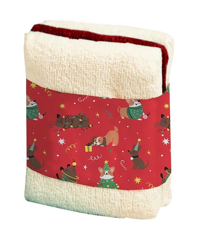 

Полотенца Belezza Xmas 30x30 см махровые молочно-бордовые 3 шт