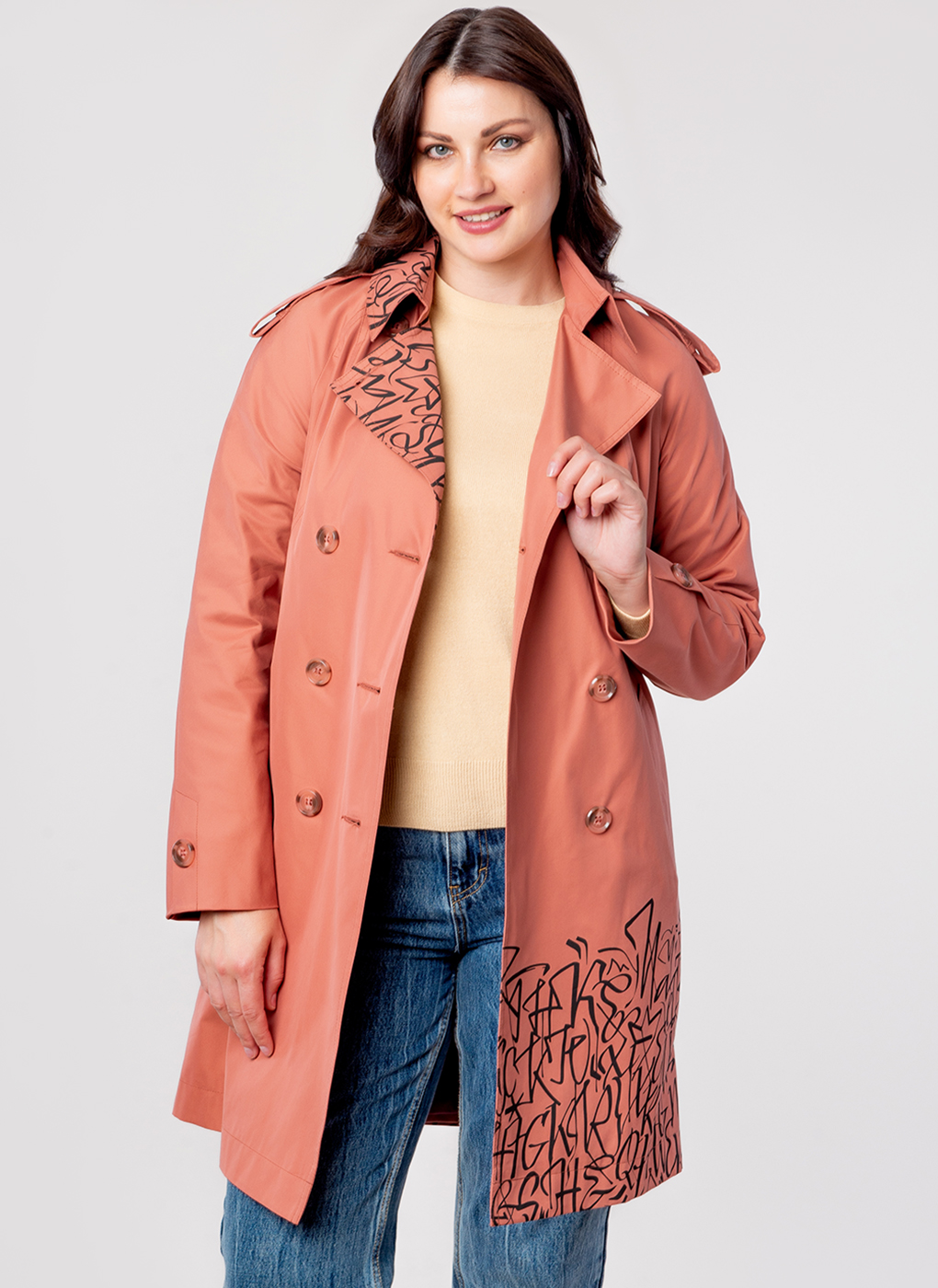 

Тренч женский Каляев 61330 коричневый 52 RU, 61330