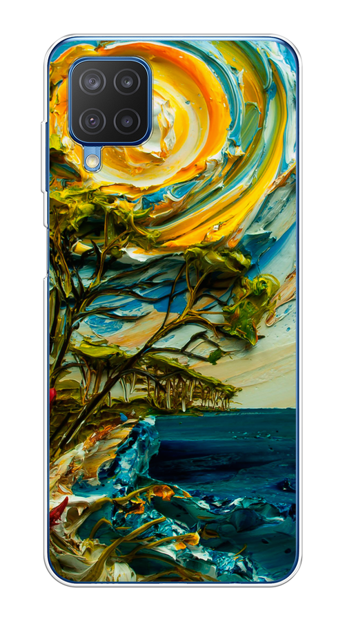 

Чехол на Samsung Galaxy A12/M12 "Солнце живопись", Желтый;синий, 2102650-4