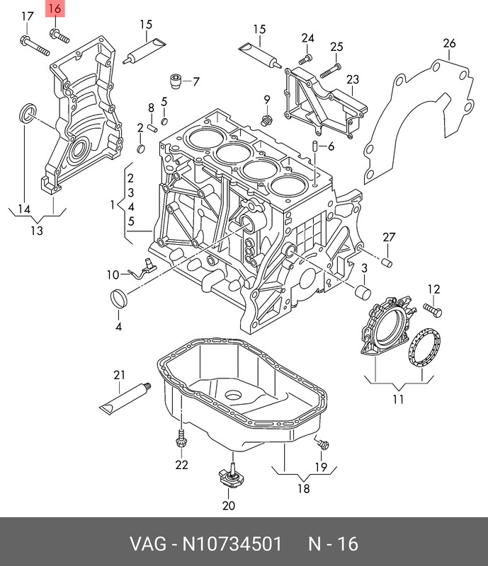 Болт Крепежный Крышки Блока Цилиндров Vag VAG арт. N10734501