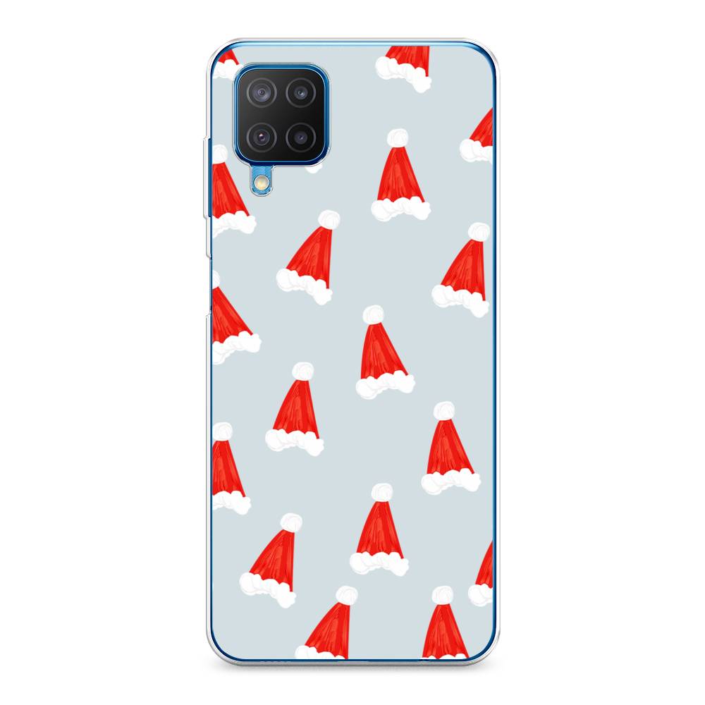 

Чехол на Samsung Galaxy A12/M12 "Новогодние шапочки", Белый;красный;серый, 2102650-5