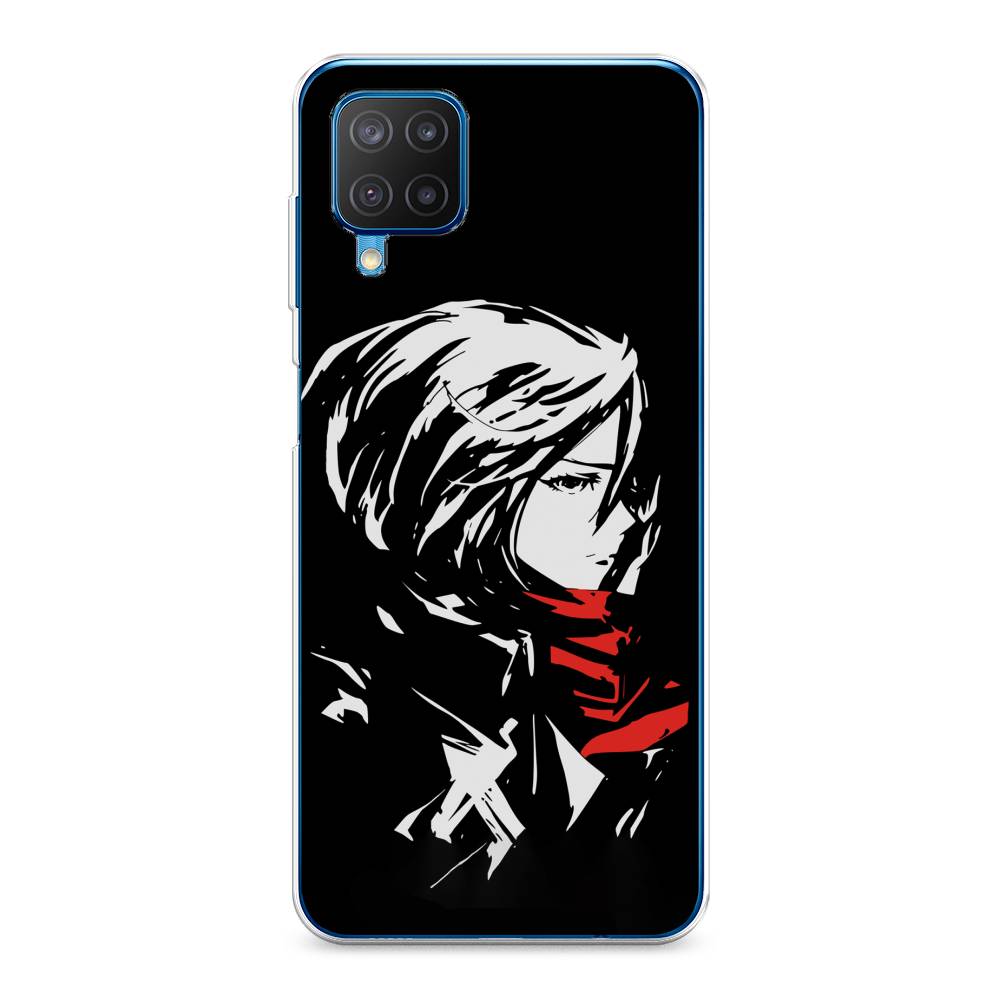 

Чехол на Samsung Galaxy A12/M12 "Микаса минимализм", Черный;серый;красный, 2102650-4