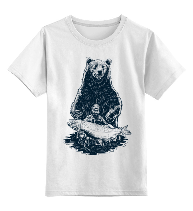 Детская футболка классическая Printio Медвежья рыбалка, р. 140