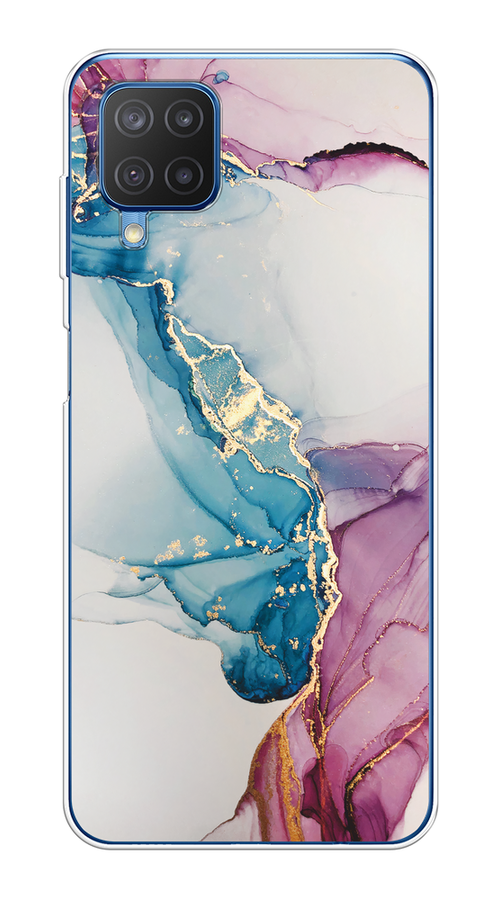 

Чехол на Samsung Galaxy A12/M12 "Розовые разводы рисунок", Синий;розовый;золотистый, 2102650-3