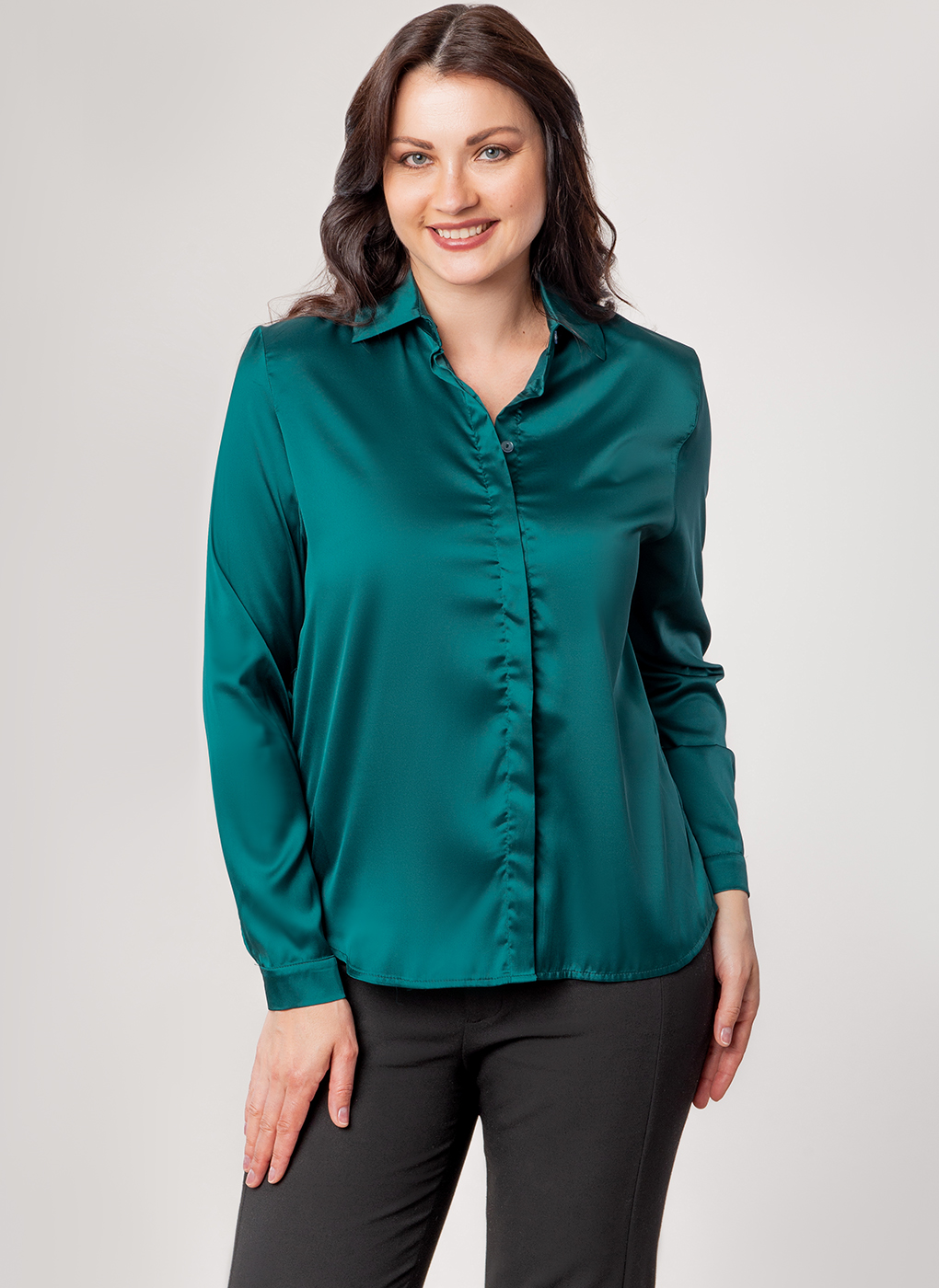 Блуза женская SCANDZA 61656 зеленая 54 RU
