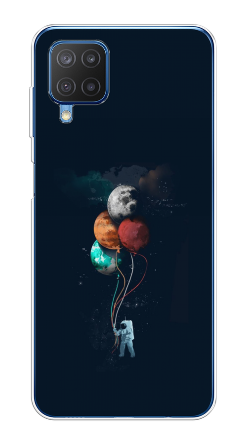 

Чехол на Samsung Galaxy A12/M12 "Космонавт с шариками", Разноцветный, 2102650-4