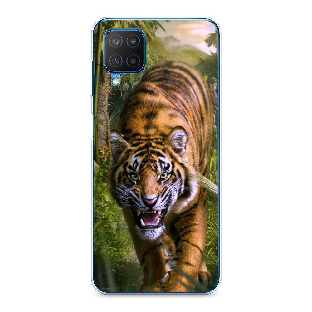 

Чехол на Samsung Galaxy A12/M12 "Тигр в джунглях 2", Оранжевый;зеленый, 2102650-1
