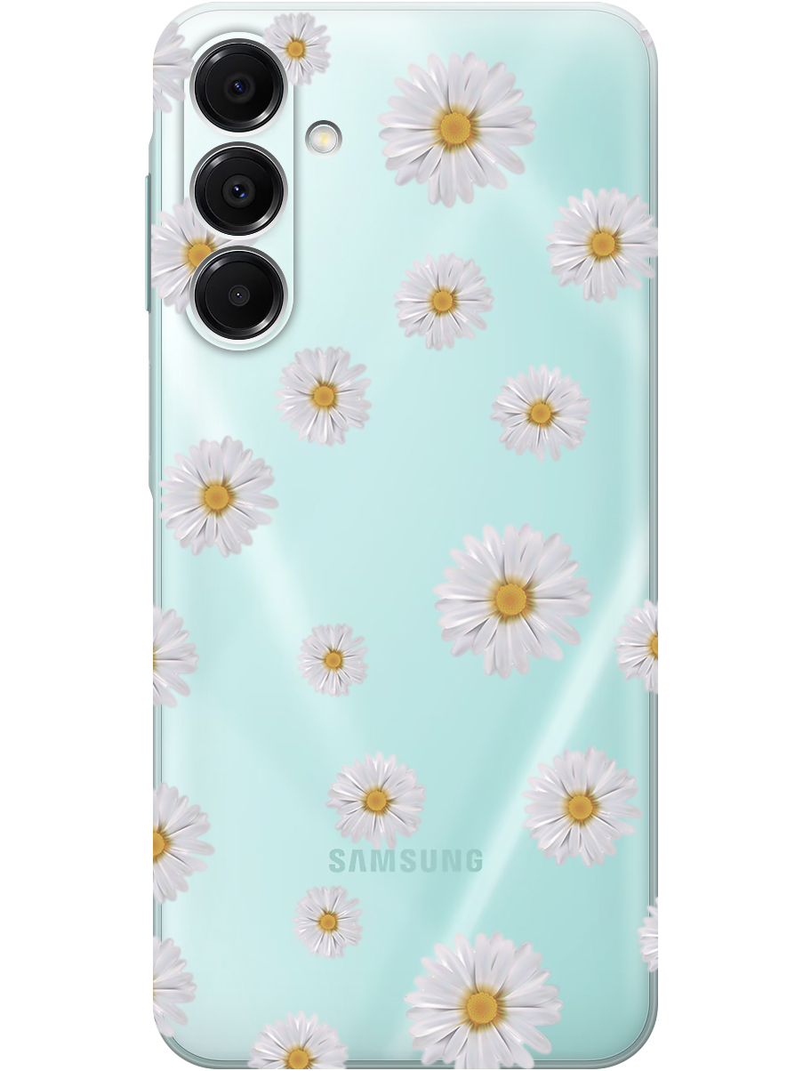 

Силиконовый чехол на Samsung Galaxy A16 с принтом "Ромашки" прозрачный, Прозрачный;серый, 786721721